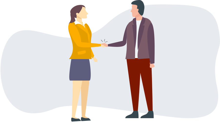 usp-2 To personer indgår en aftale og giver hinanden hånden.